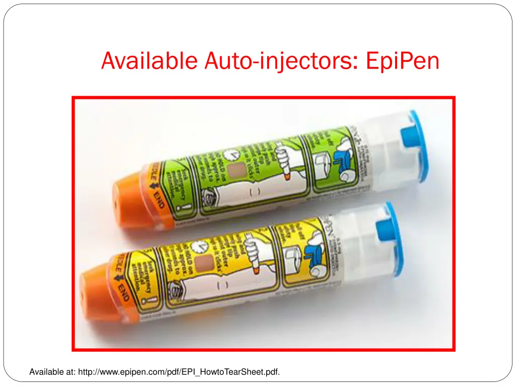 available auto injectors epipen