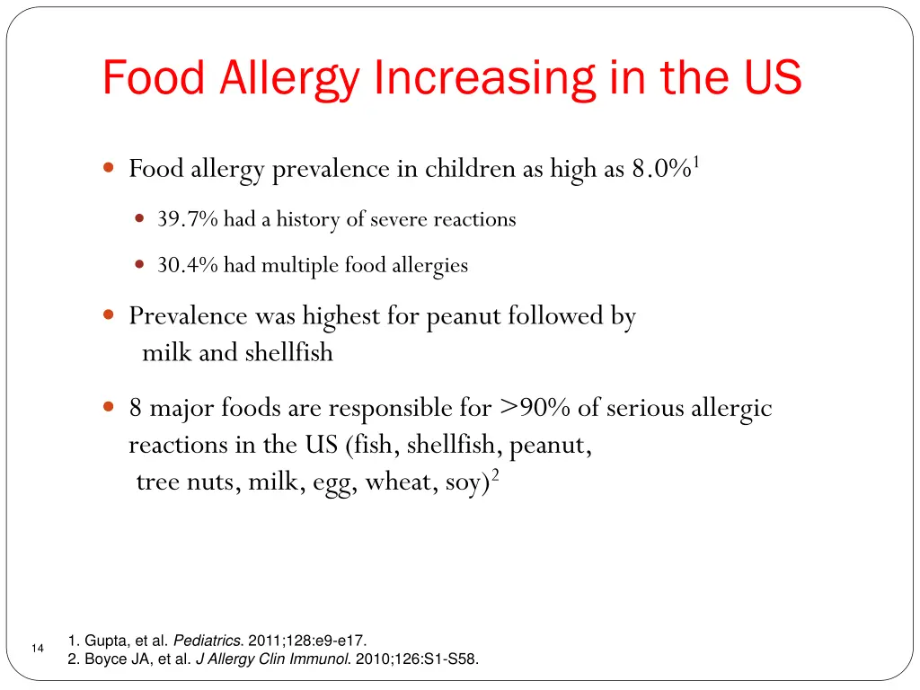food allergy increasing in the us