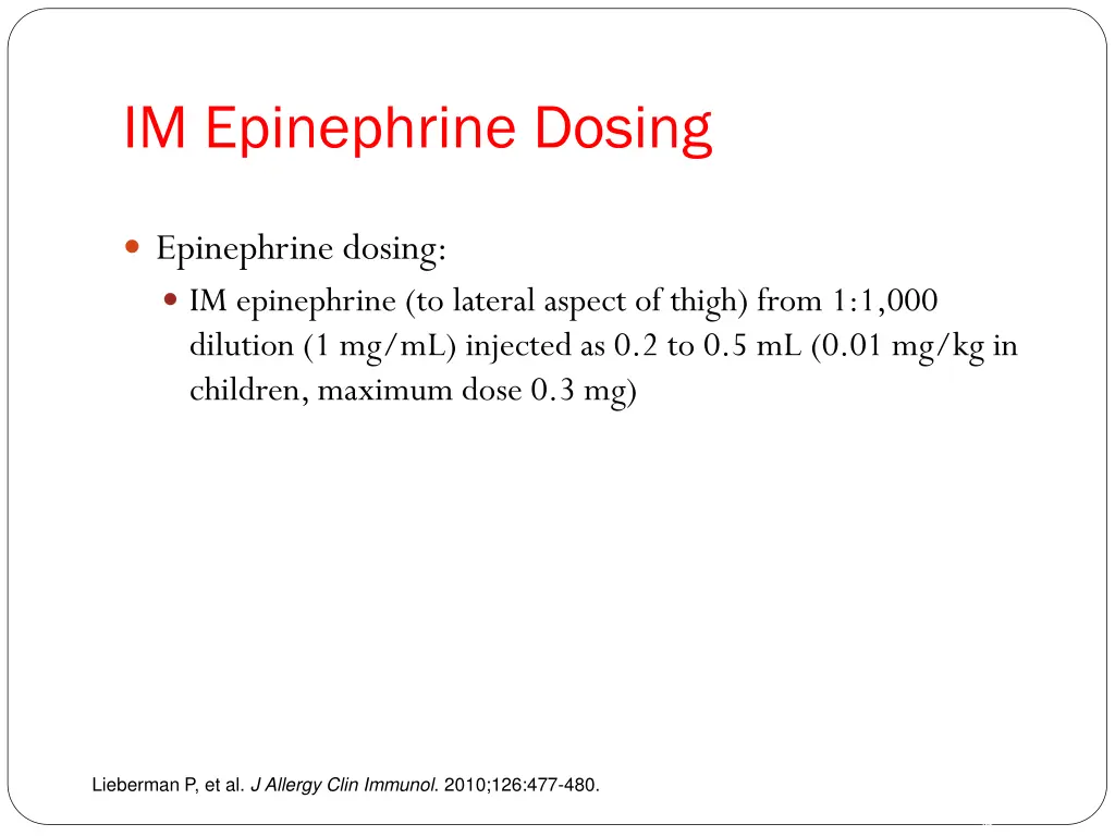 im epinephrine dosing