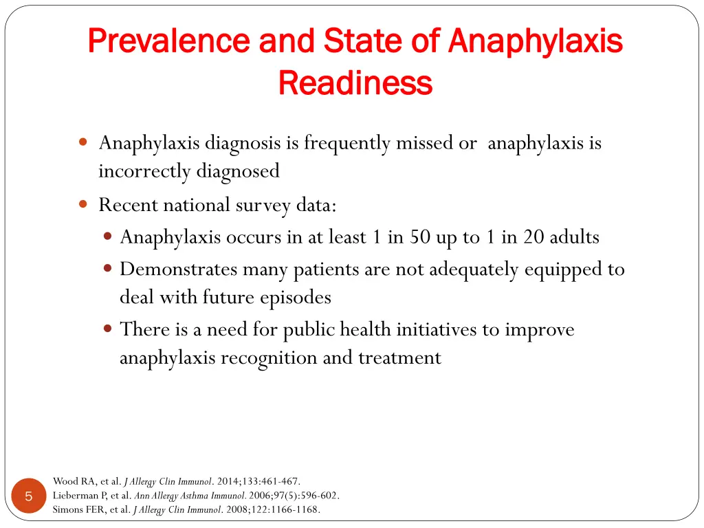 prevalence and state of anaphylaxis prevalence