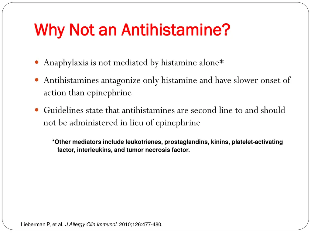 why not an antihistamine why not an antihistamine