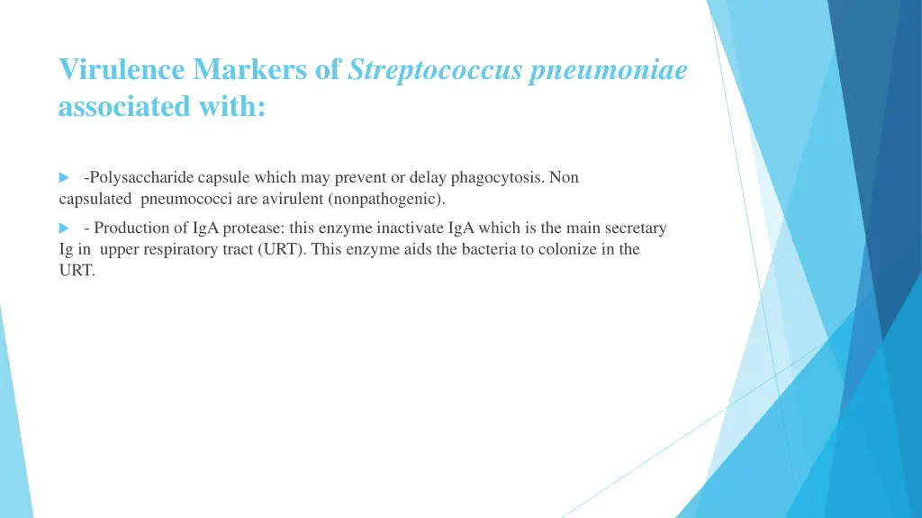 virulence markers of streptococcus pneumoniae