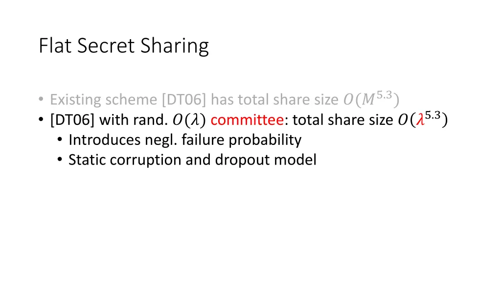 flat secret sharing 6