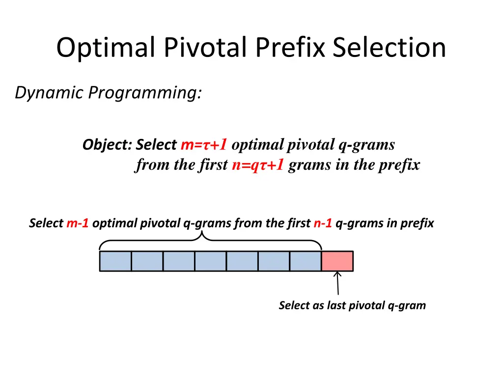 optimal pivotal prefix selection