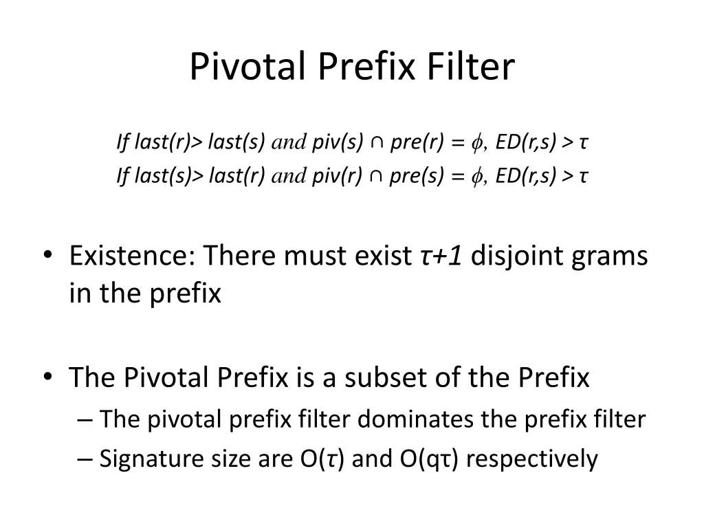 pivotal prefix filter 3