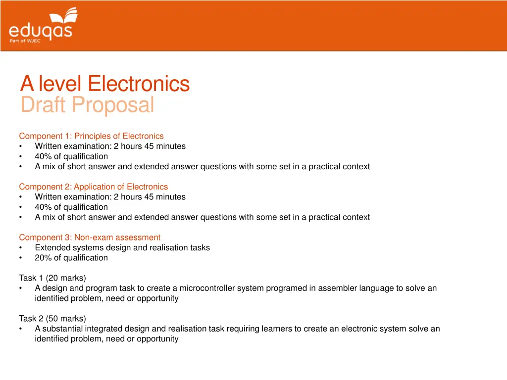 a level electronics draft proposal