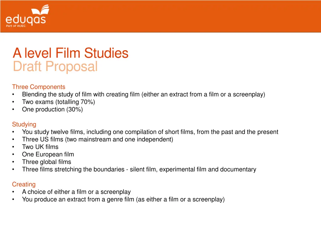 a level film studies draft proposal