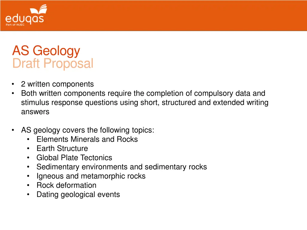 as geology draft proposal