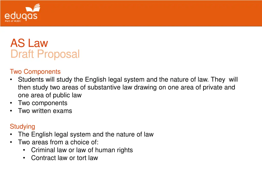 as law draft proposal