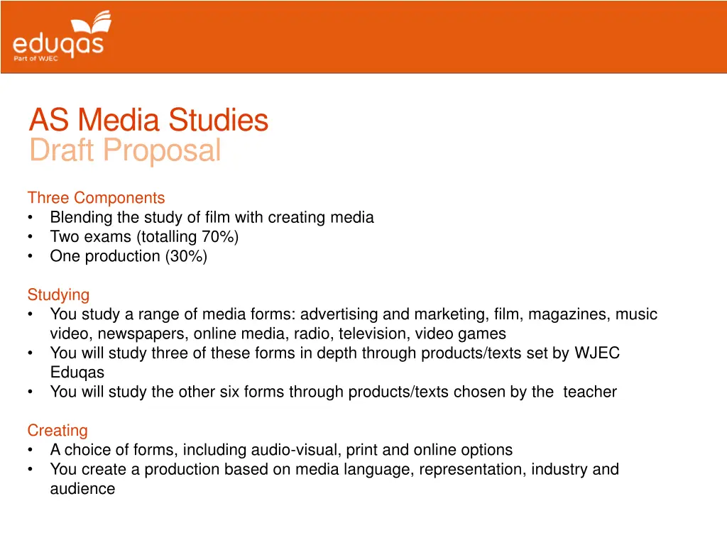 as media studies draft proposal