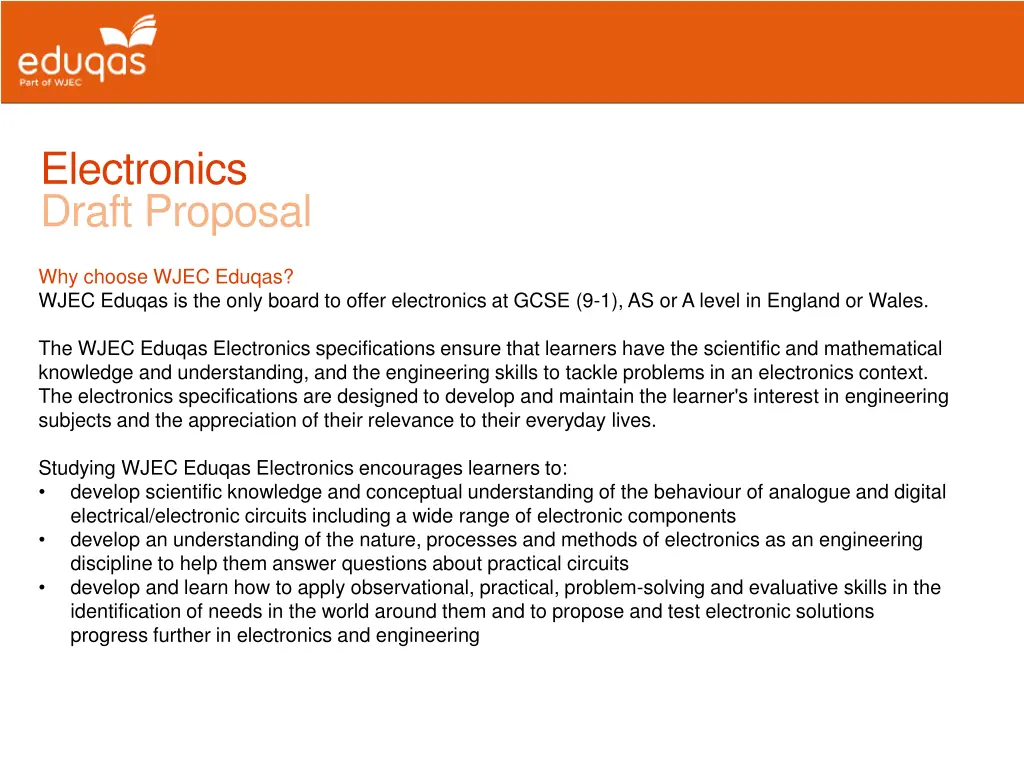 electronics draft proposal