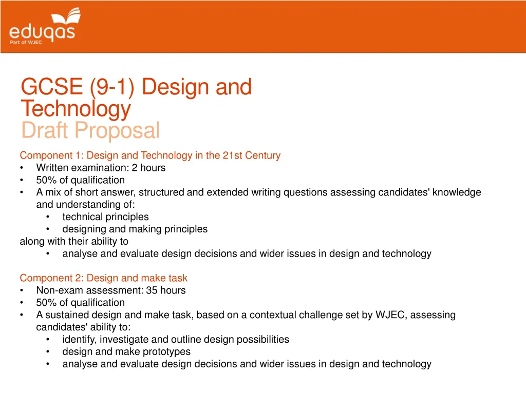 gcse 9 1 design and technology draft proposal
