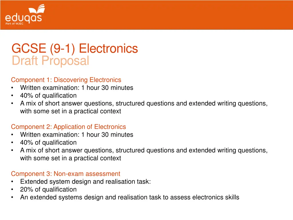 gcse 9 1 electronics draft proposal