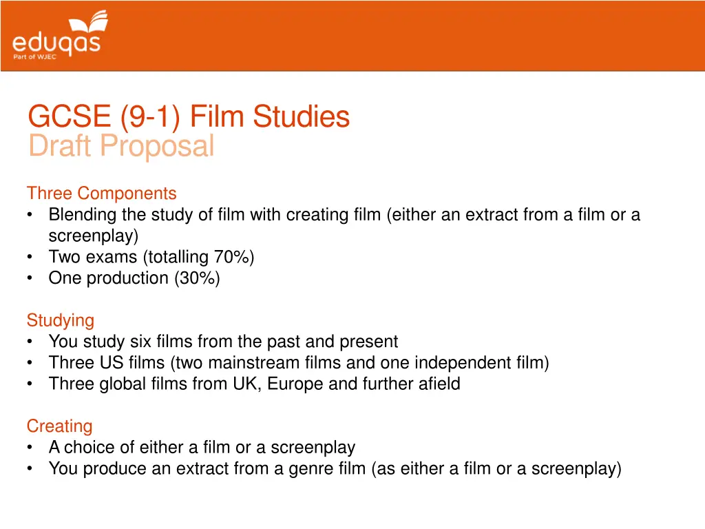 gcse 9 1 film studies draft proposal