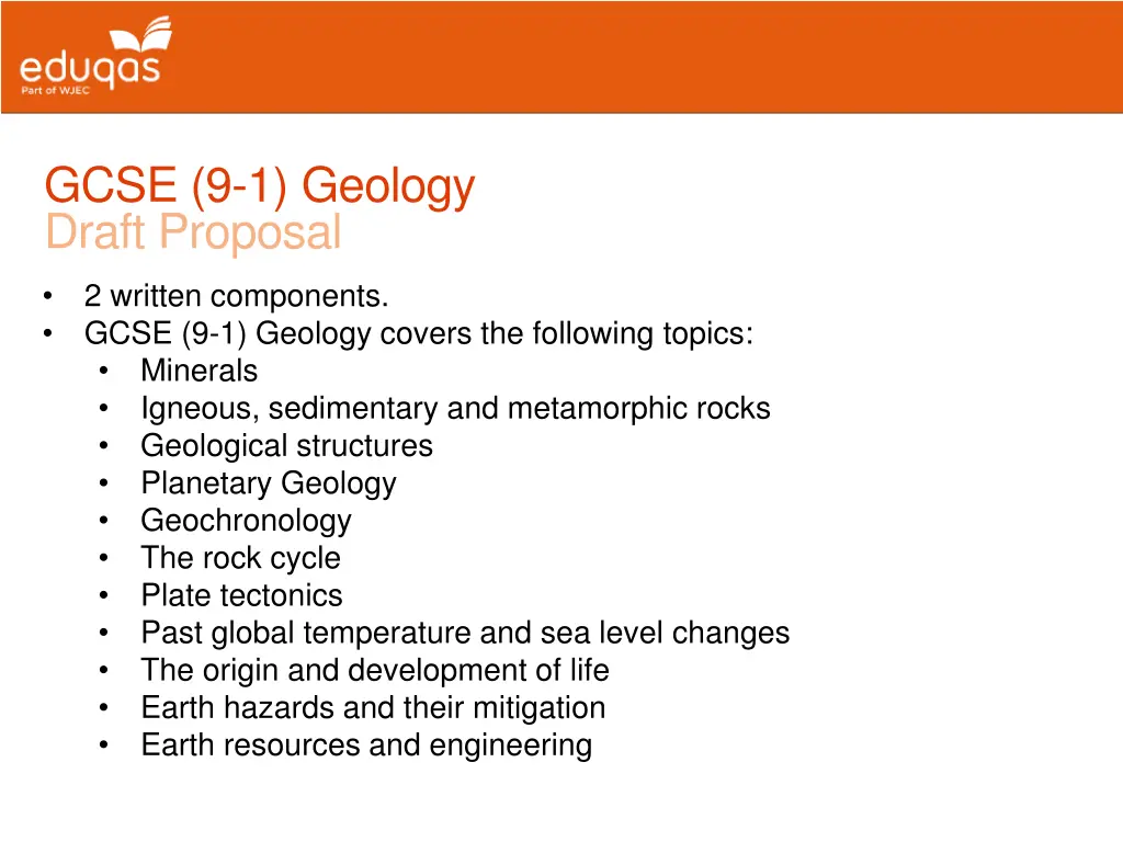 gcse 9 1 geology draft proposal