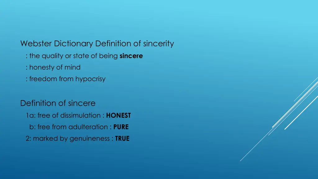 webster dictionary definition of sincerity