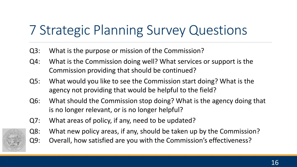 7 strategic planning survey questions