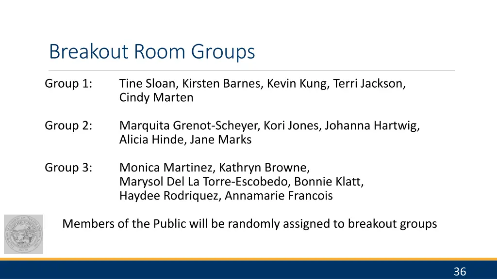 breakout room groups 1