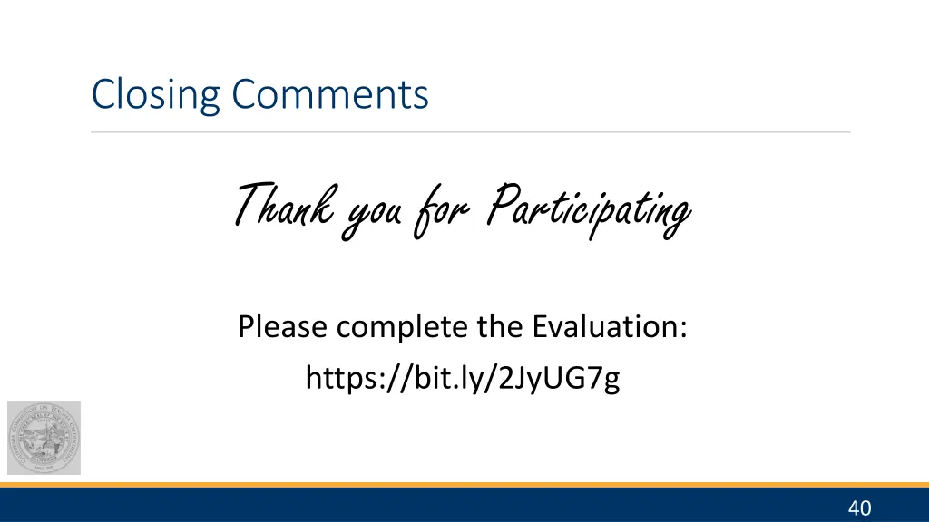 closing comments