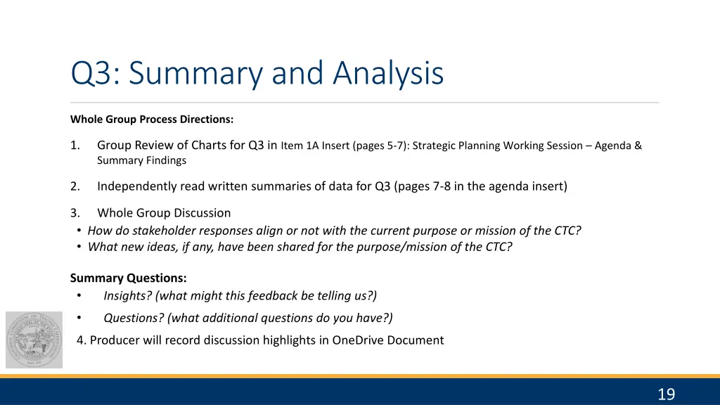 q3 summary and analysis