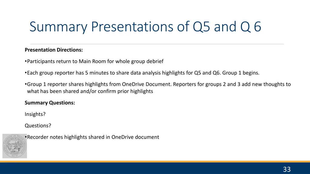 summary presentations of q5 and q 6