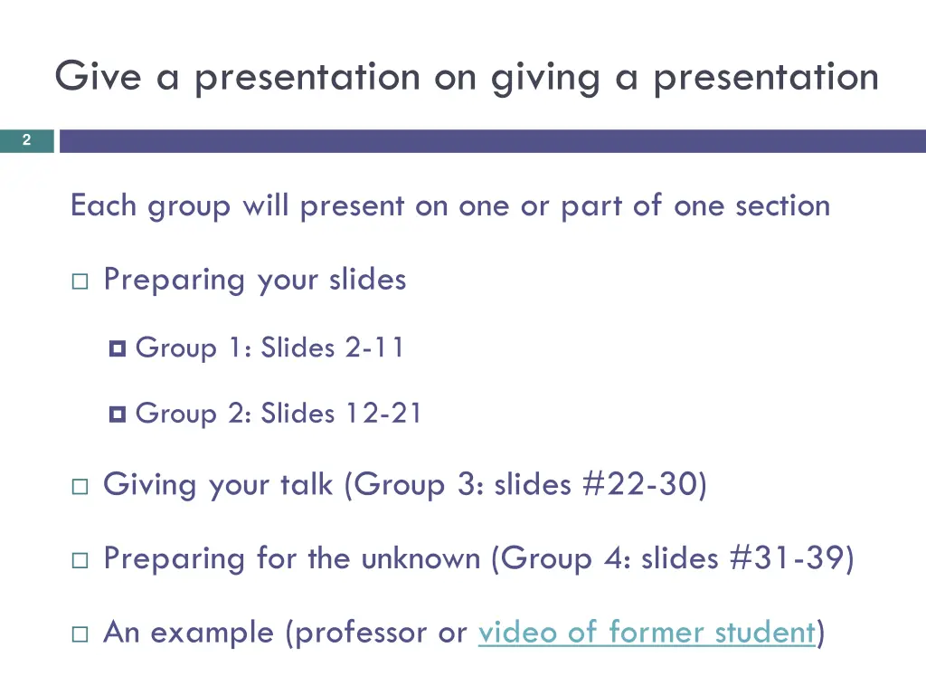 give a presentation on giving a presentation
