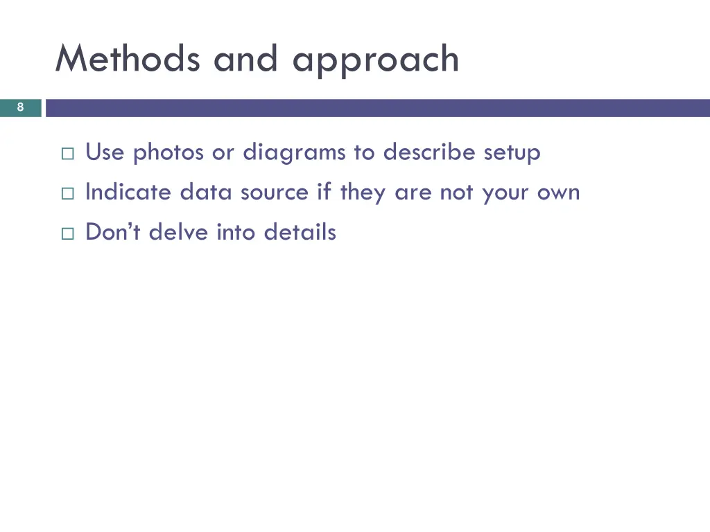 methods and approach