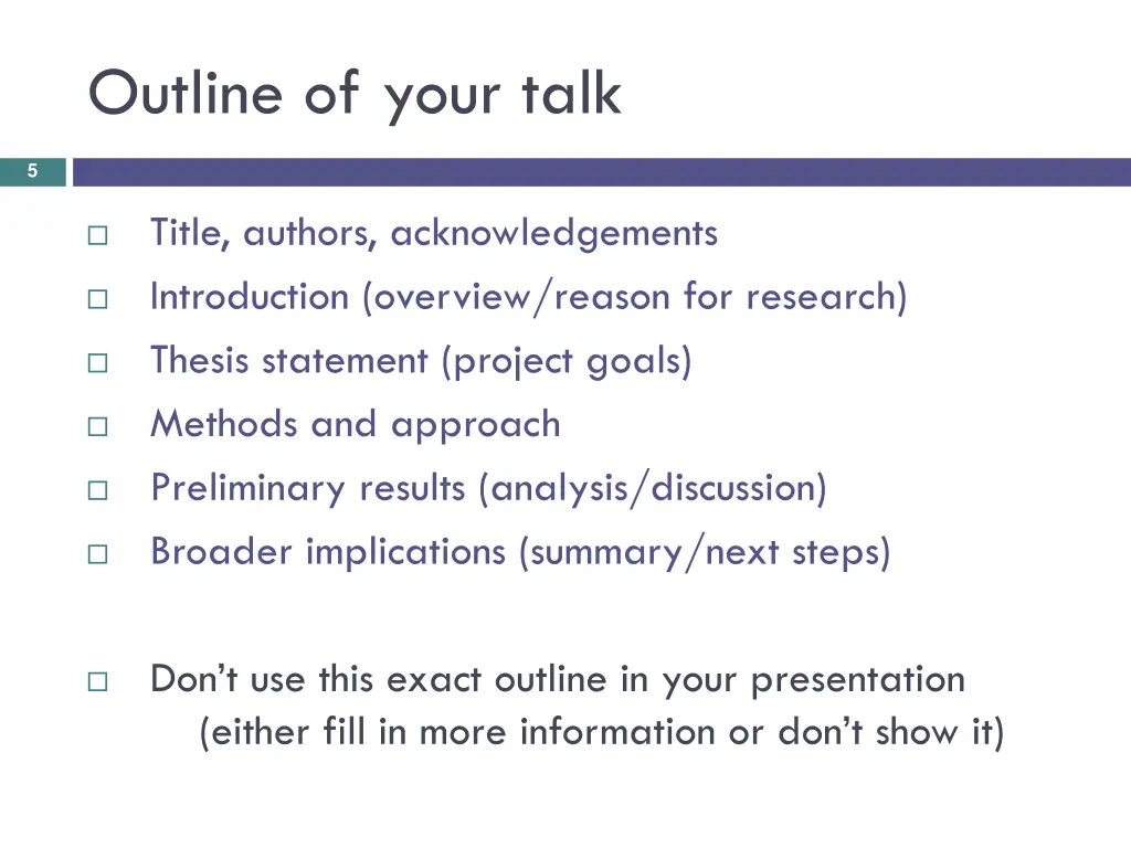 outline of your talk 1