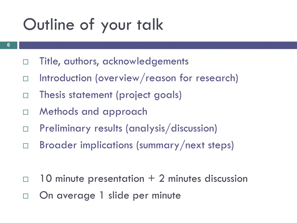 outline of your talk 2