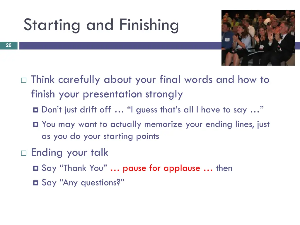 starting and finishing 1