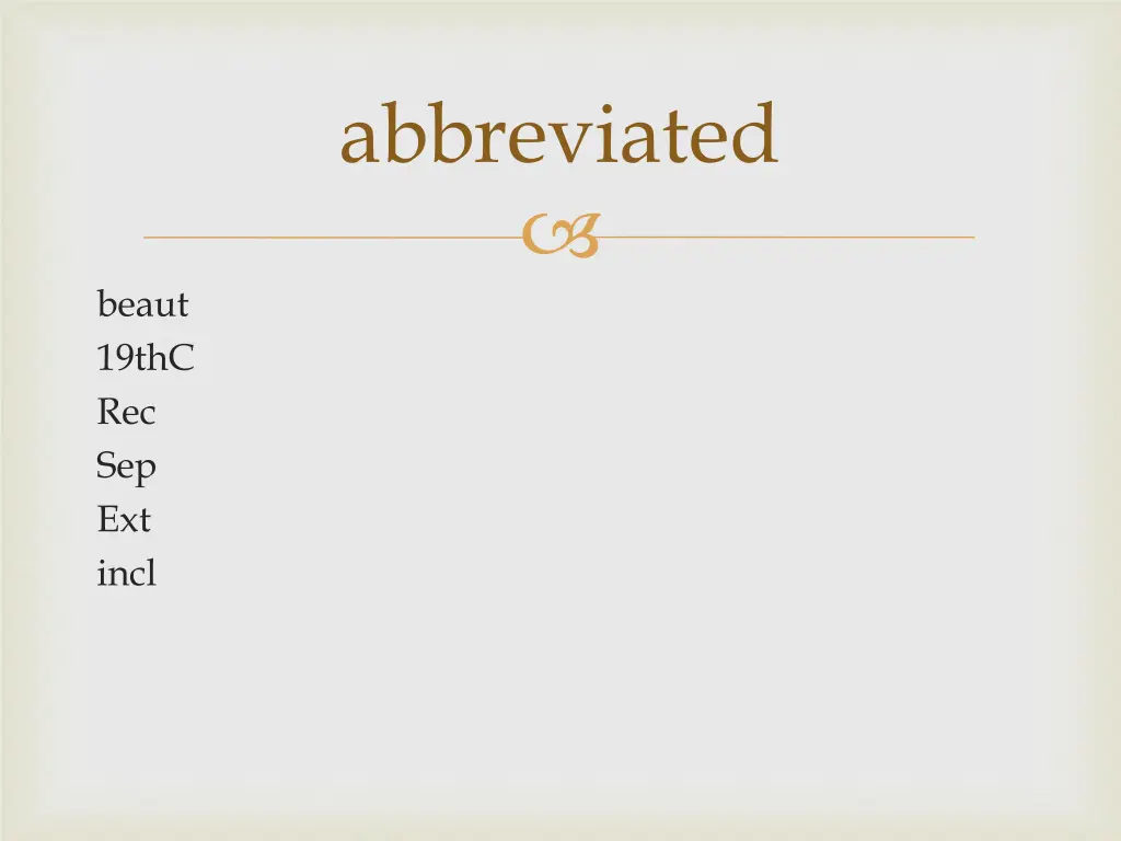 abbreviated