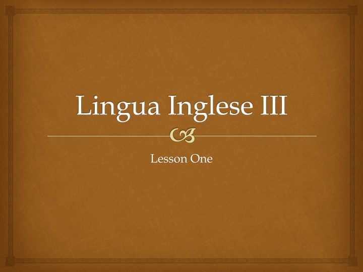 lingua inglese iii