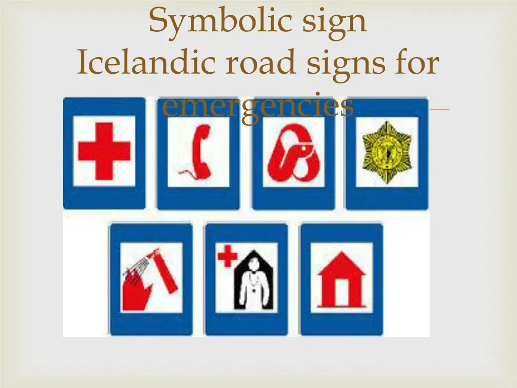 symbolic sign icelandic road signs for emergencies