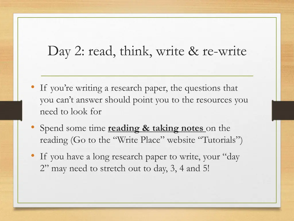 day 2 read think write re write 1