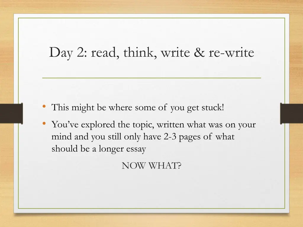 day 2 read think write re write 3