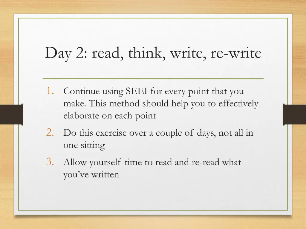 day 2 read think write re write 4