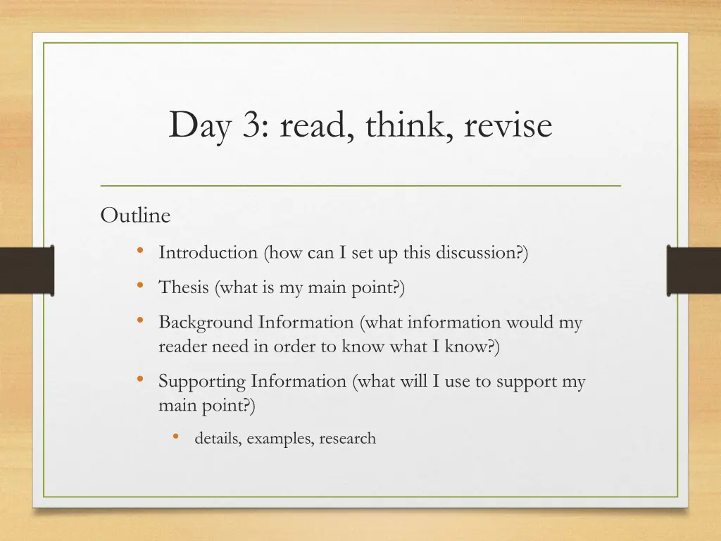 day 3 read think revise 1