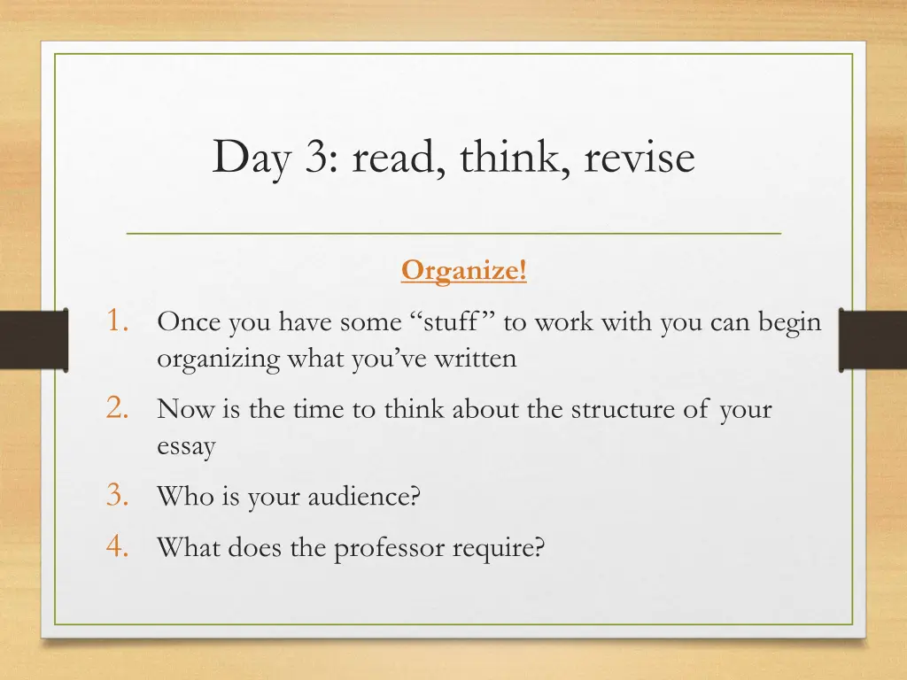 day 3 read think revise