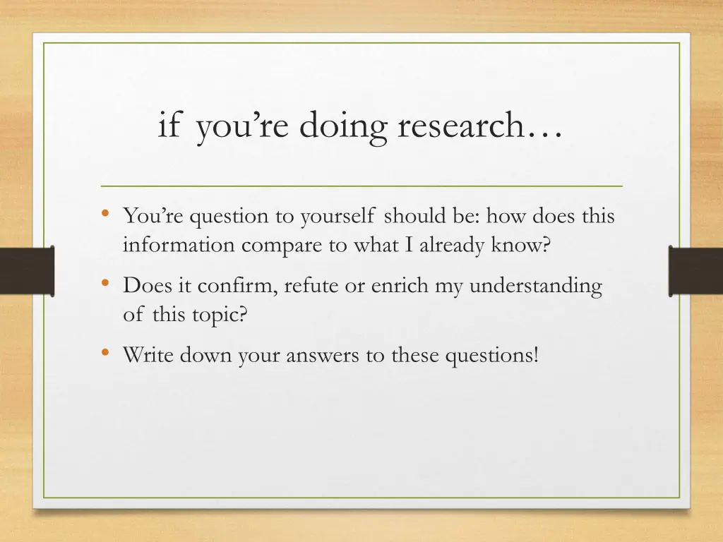 if you re doing research