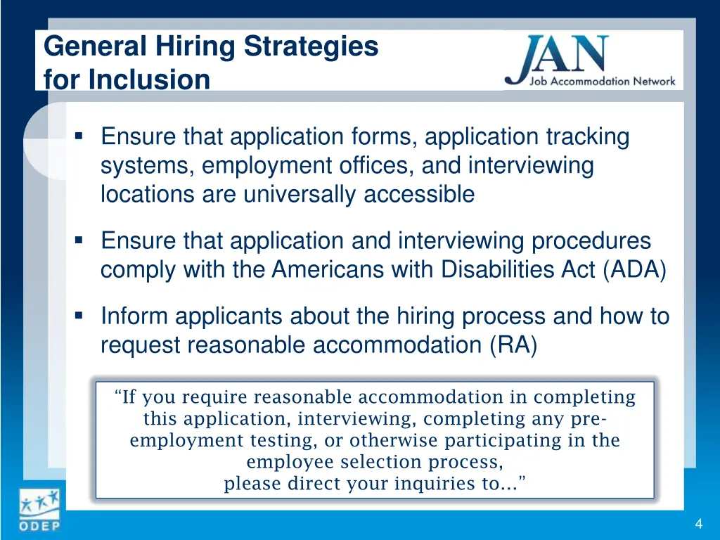 general hiring strategies for inclusion