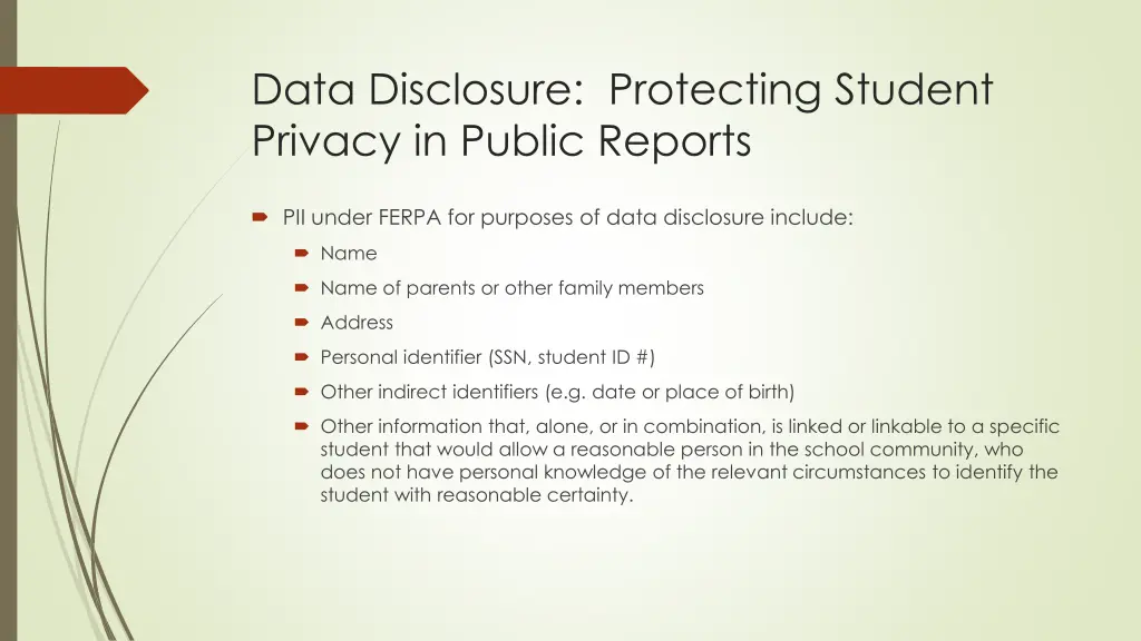 data disclosure protecting student privacy