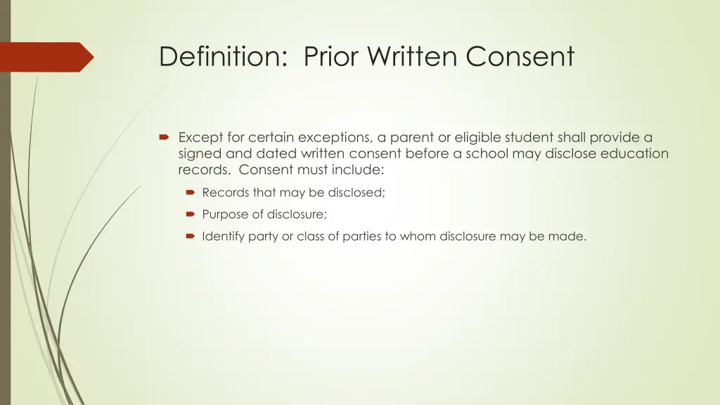 definition prior written consent