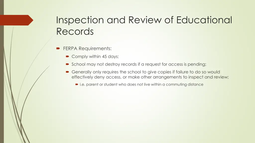 inspection and review of educational records