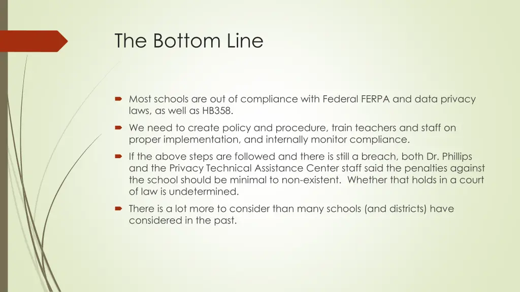 the bottom line