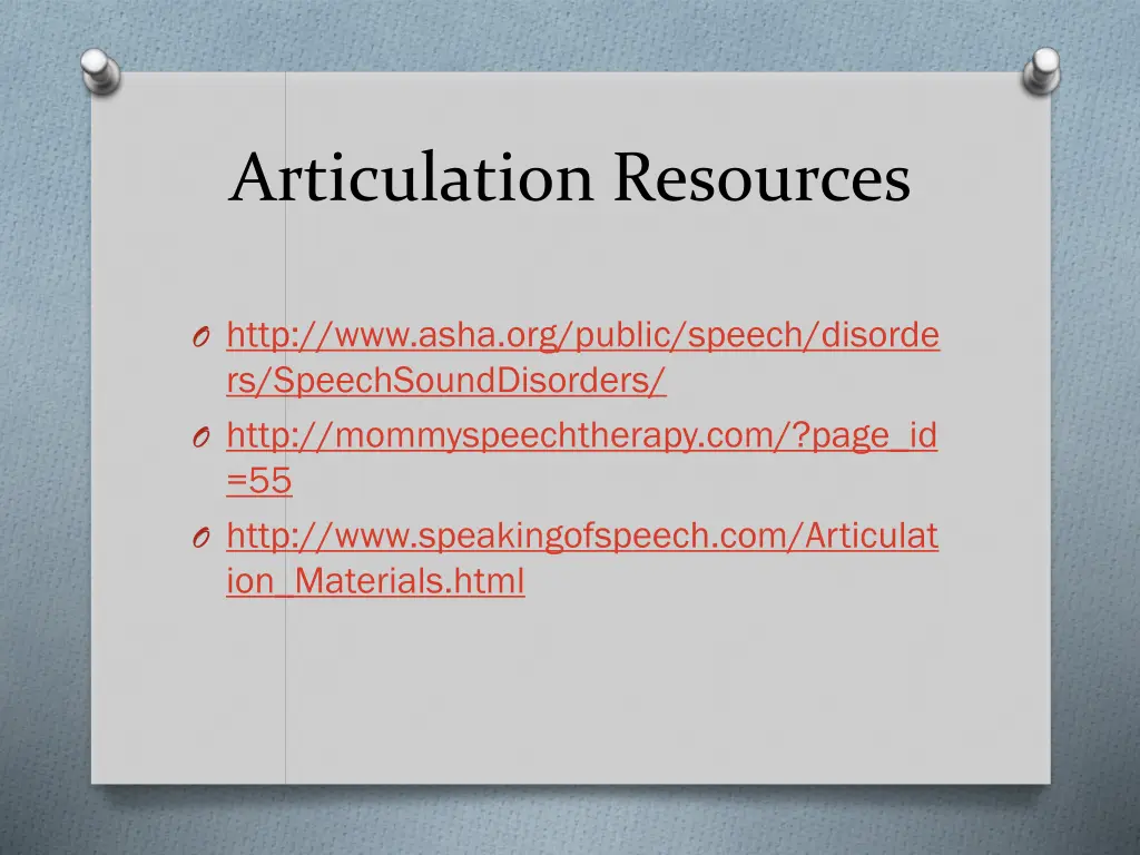 articulation resources