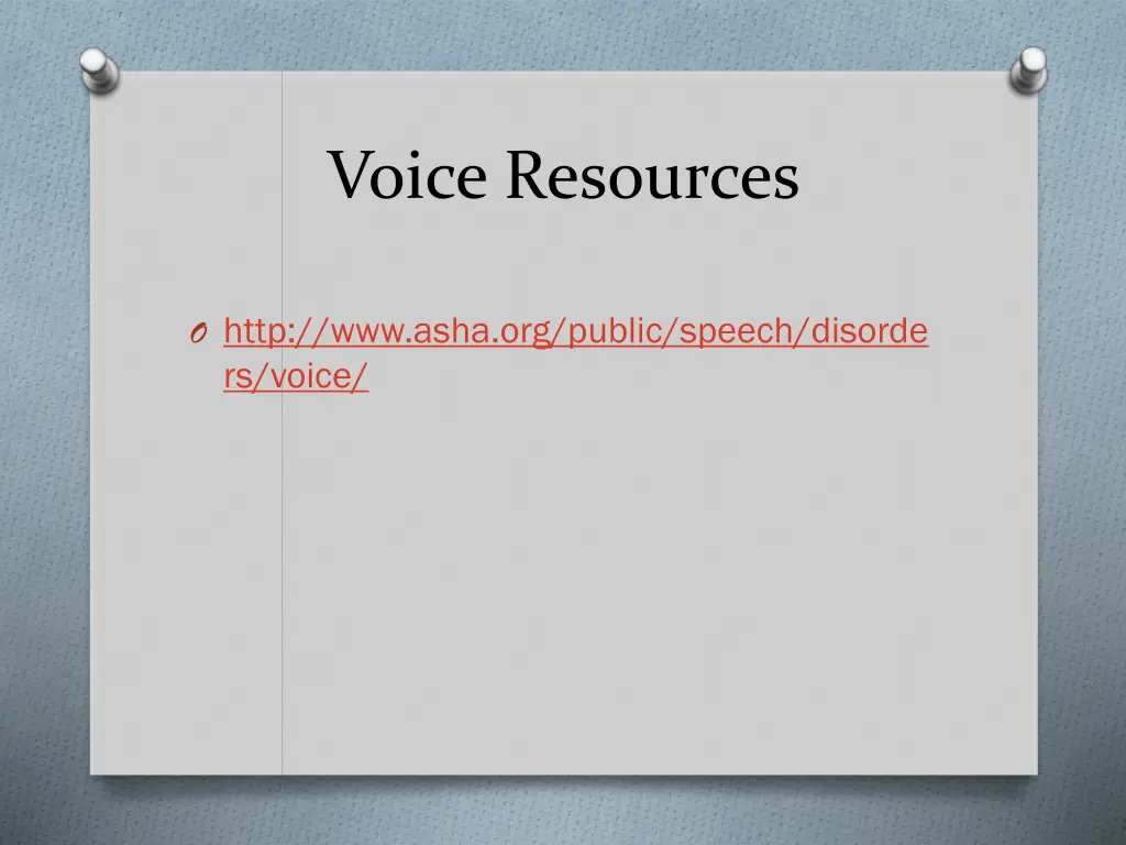 voice resources