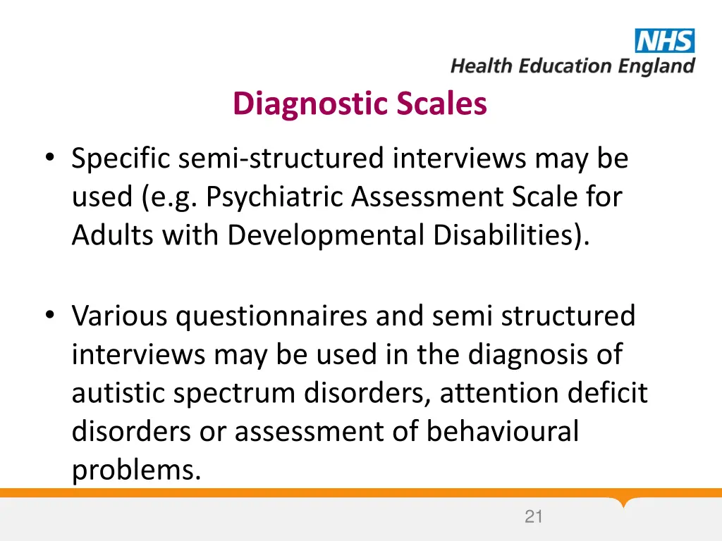 diagnostic scales