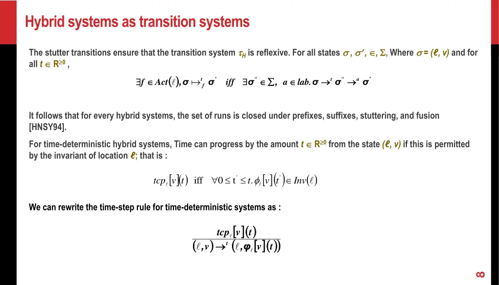 hybrid systems as transition systems 1