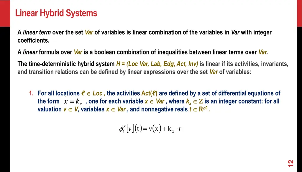 linear hybrid systems
