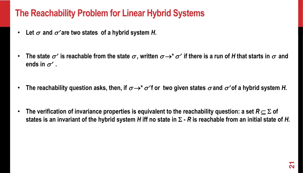 the reachability problem for linear hybrid systems
